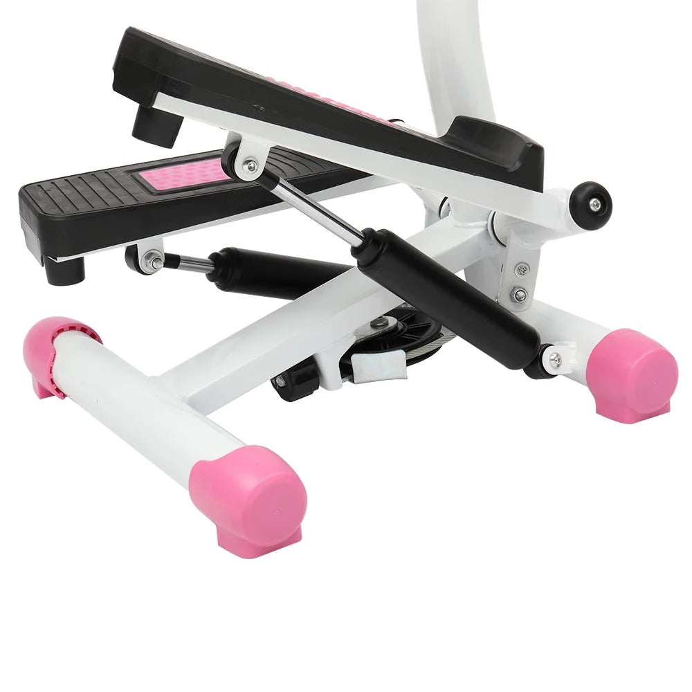 Mini Aerobic Stepper, Stair Climber Twist Fitness Machine with Handle, Pink